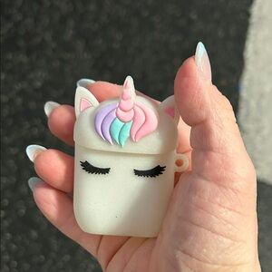 Unicorn Silicone AirPods Case - White with Pink, Lavender & Mint Accents